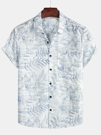 Summer Retro Floral Print Shirt