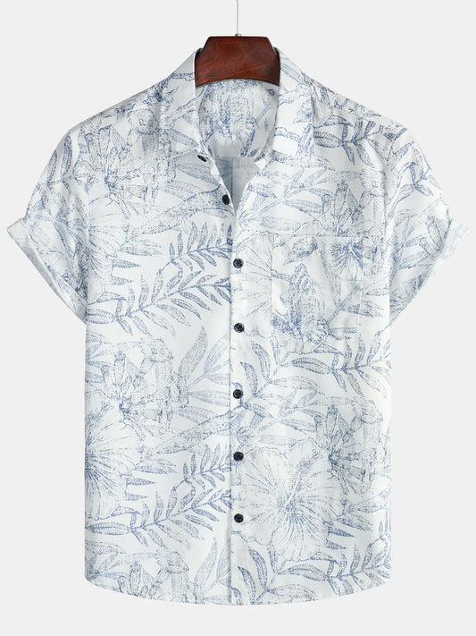 Summer Retro Floral Print Shirt