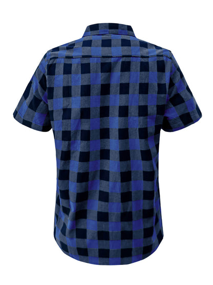 Check Casual Plaid Holiday Short Sleeve Shirt