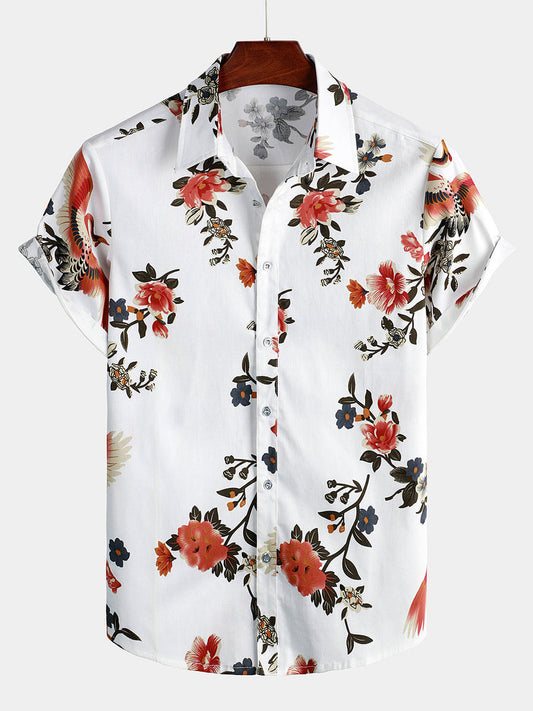 Casual Daisy Print Short Sleeve Shirt