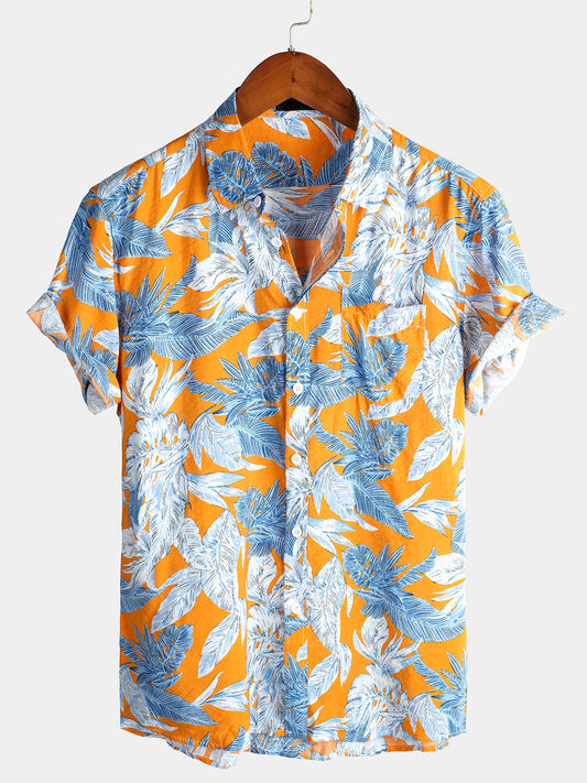 Floral Print Cotton Tropical Hawaiian Shirt