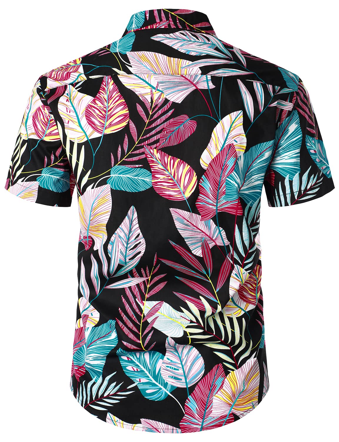 Tropical Plant Casual Button Short Sleeve Shirt