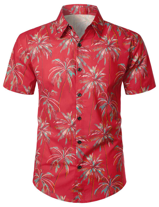 Tropical Palm Casual Short Sleeve Shirt