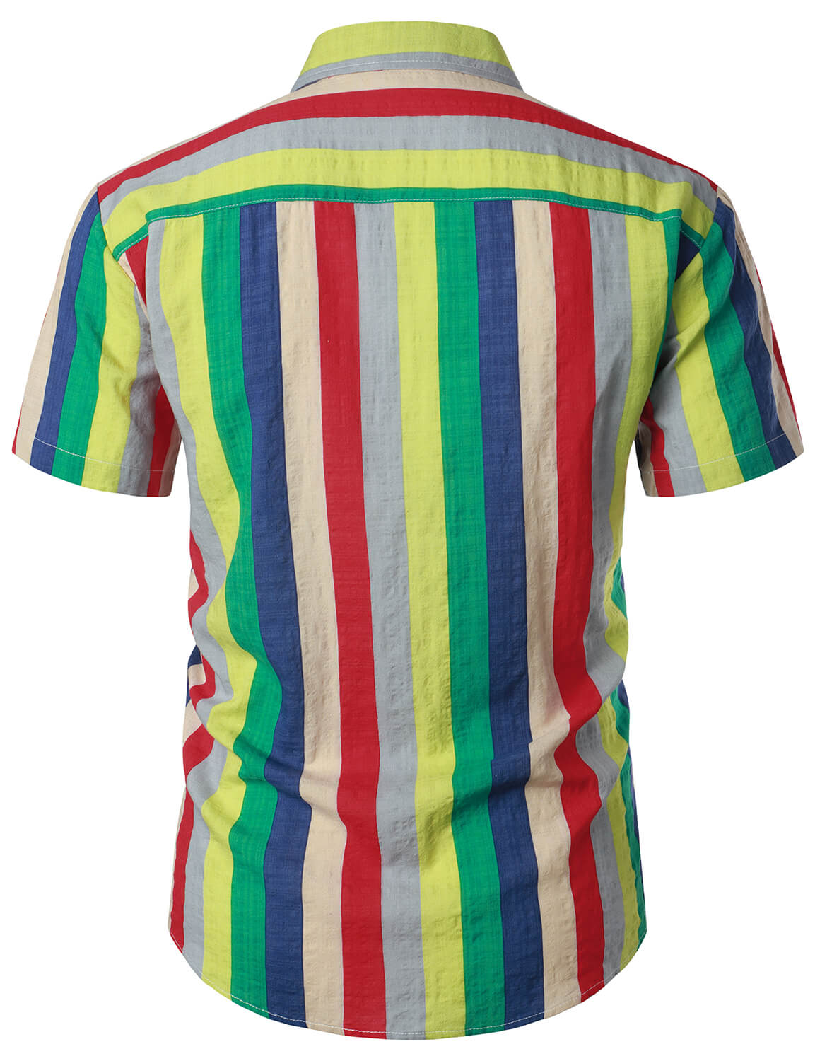 Striped Casual Cotton Beach Short Sleeve Shirt