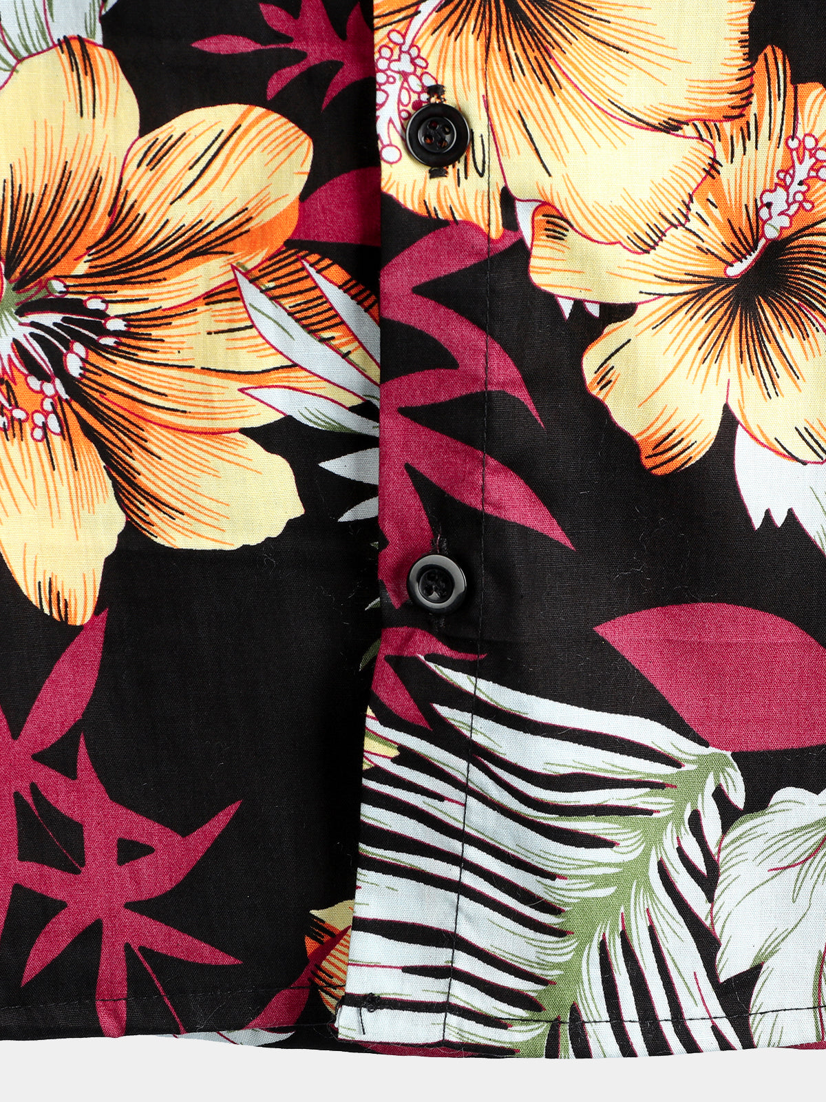 Floral Pattern Hawaiian Cotton Short Sleeve Shirt