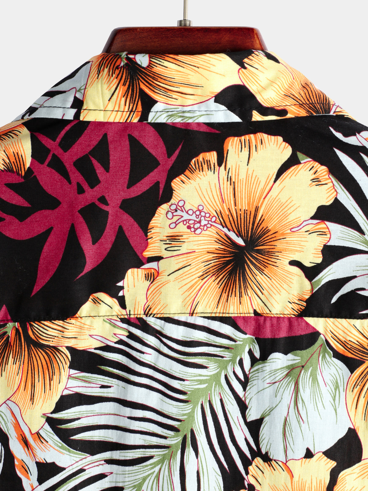 Floral Pattern Hawaiian Cotton Short Sleeve Shirt