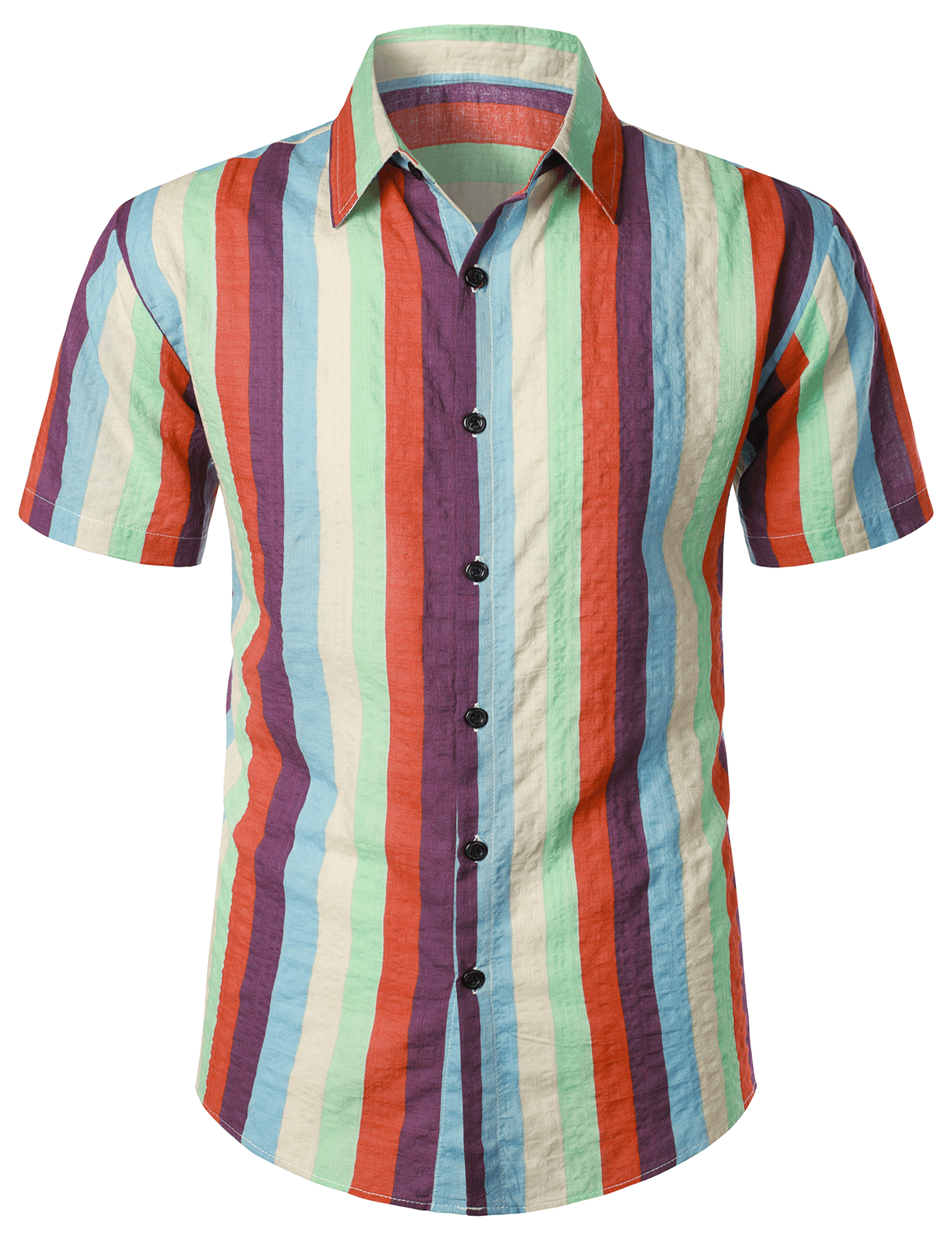 Vintage Striped Summer Casual Short Sleeve Shirt