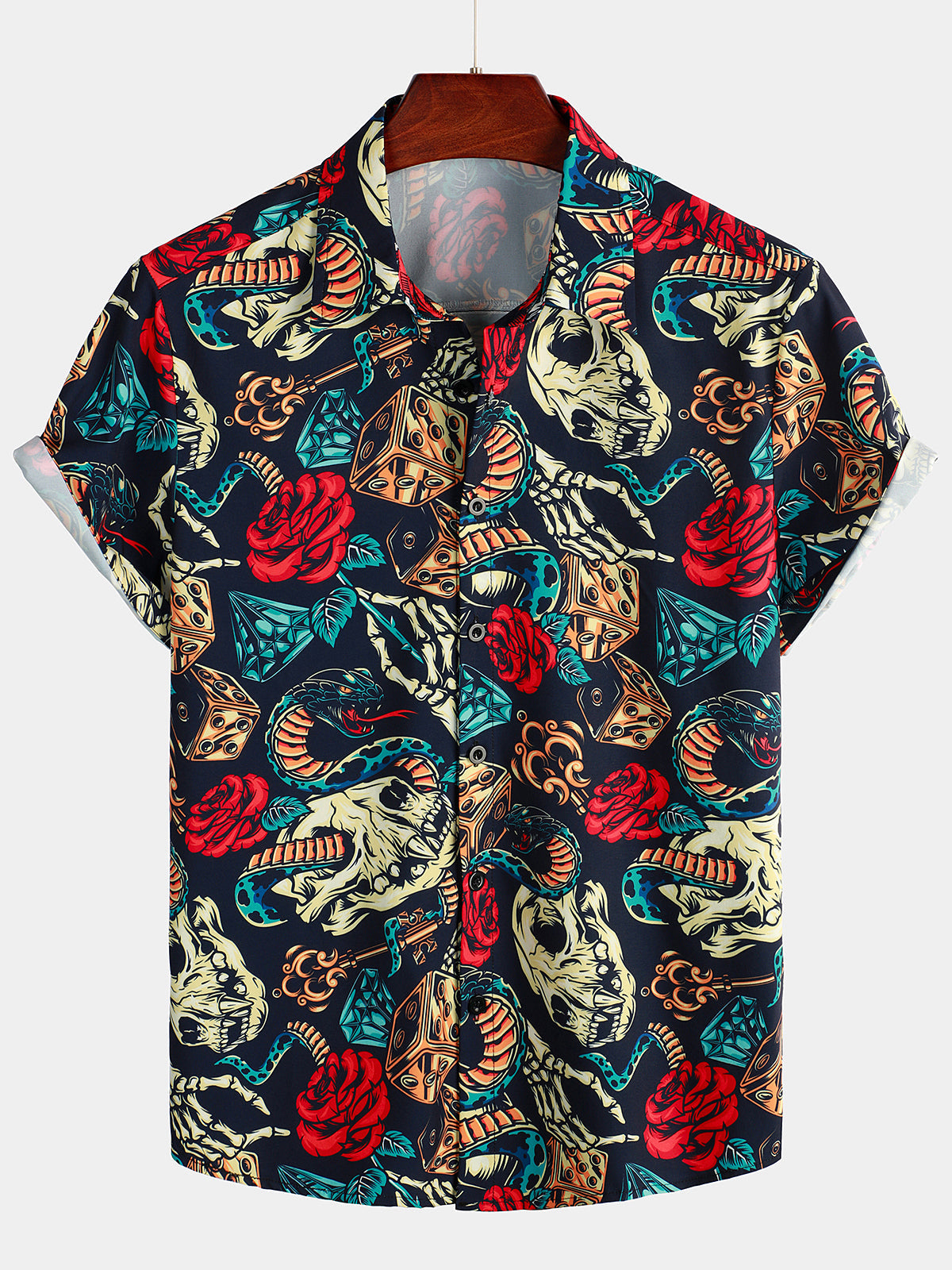 Elegant Printed Short Sleeve Shirt