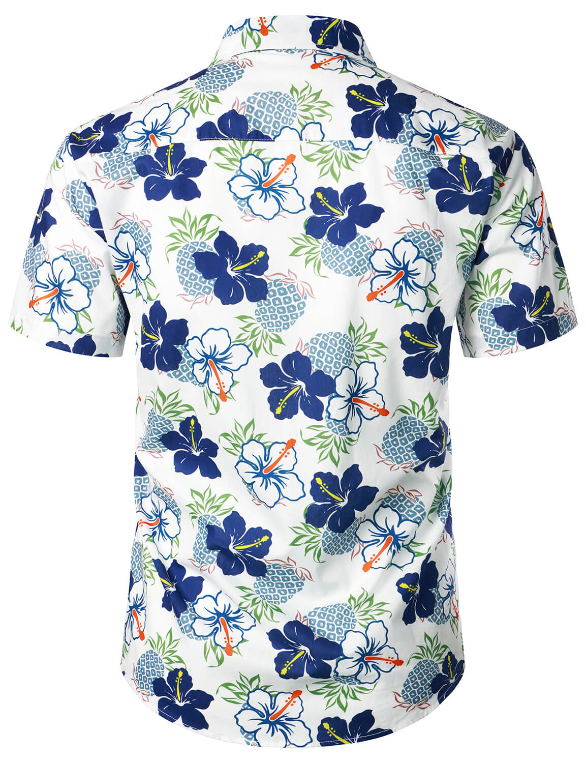 Pineapple And Tropical Flower Print Short Sleeve Shirt