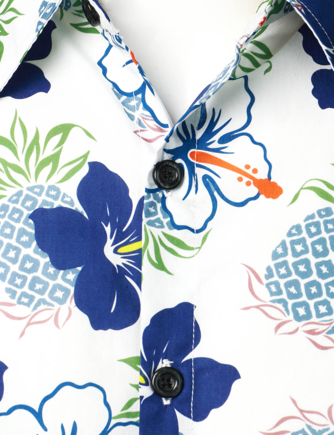 Pineapple And Tropical Flower Print Short Sleeve Shirt