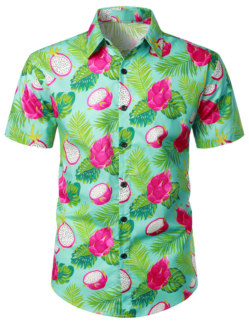 Pitaya Print Short Sleeve Hawaiian Shirt