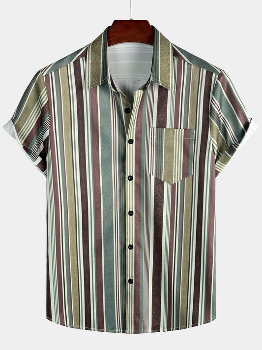 Vertical Striped Button Up Shirt