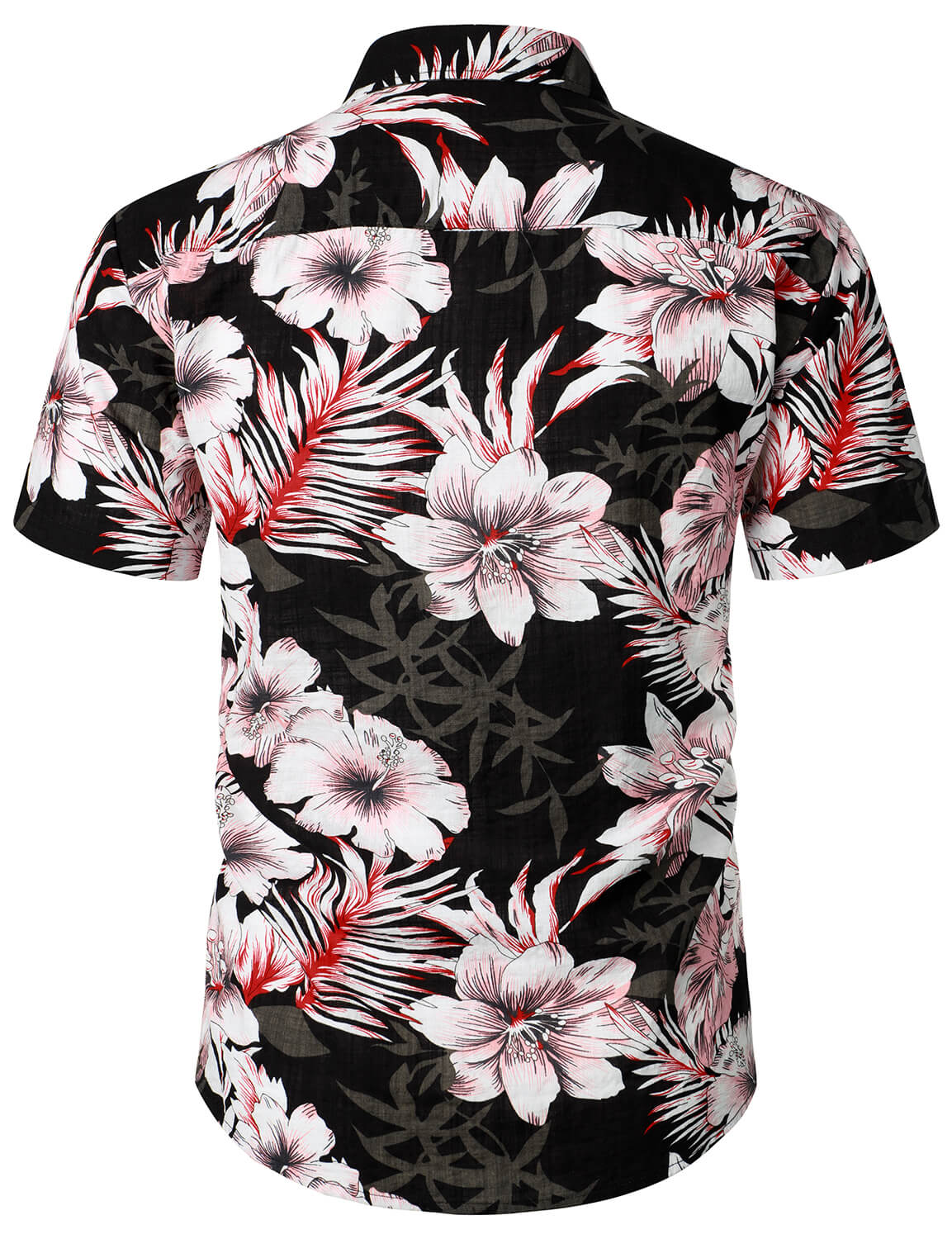 Flower Pattern Button Up Hawaiian Short Sleeve Shirt