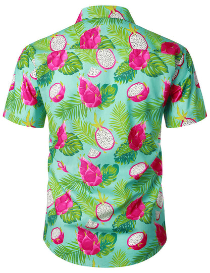 Pitaya Print Short Sleeve Hawaiian Shirt