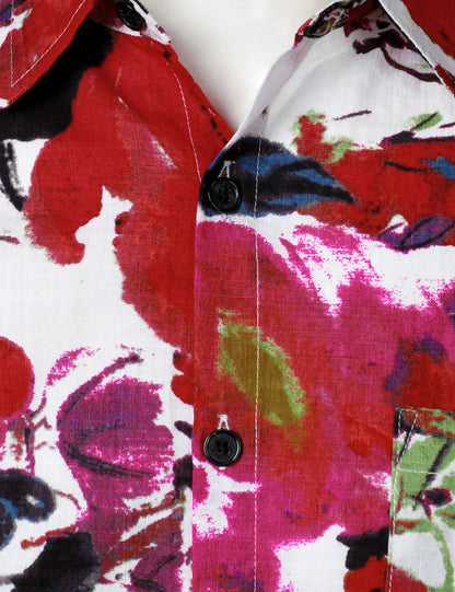 Floral Holiday Button Up Shirt