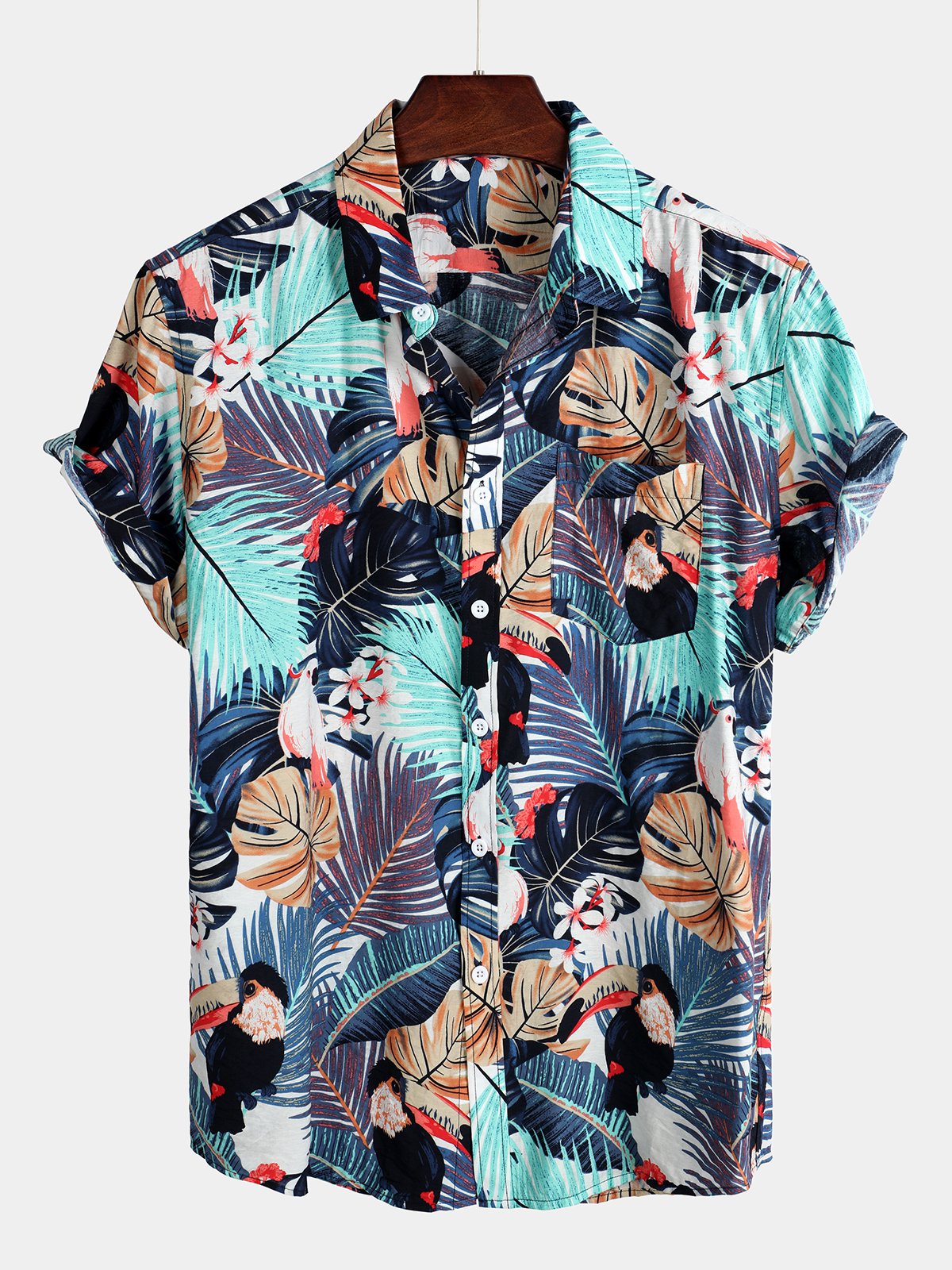 Tropical Holiday Animal Print Cotton Shirt