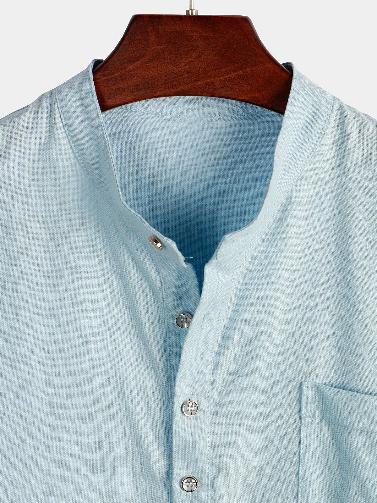 Solid Color Stand Collar Shirt