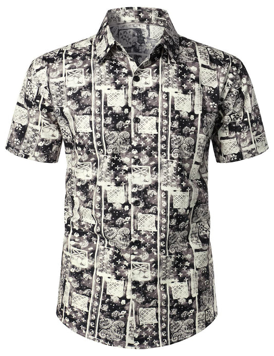 Paisley Print Retro Casual Short Sleeve Shirt