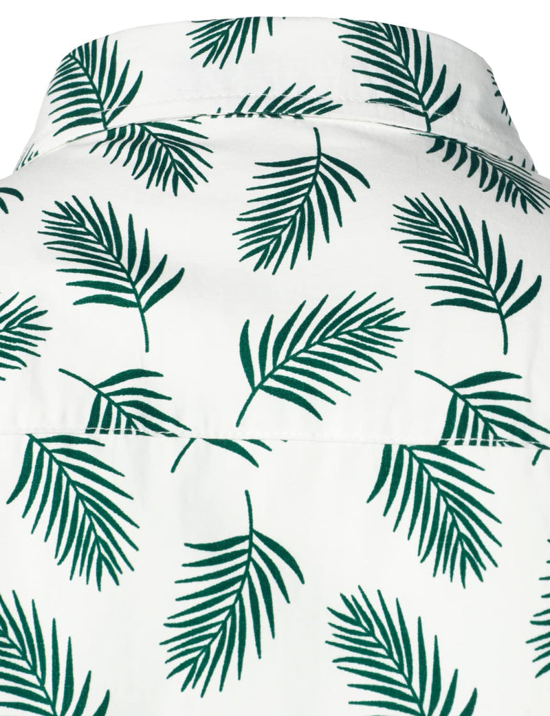 Leaf Print Casual Hawaiian Short Sleeve Shirt