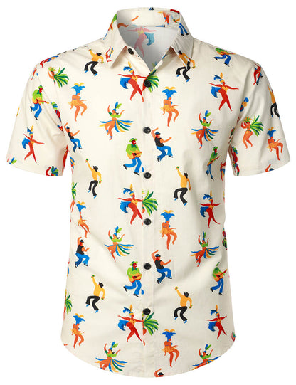 Hula Dance Concert Printed Short Sleeve Shirt