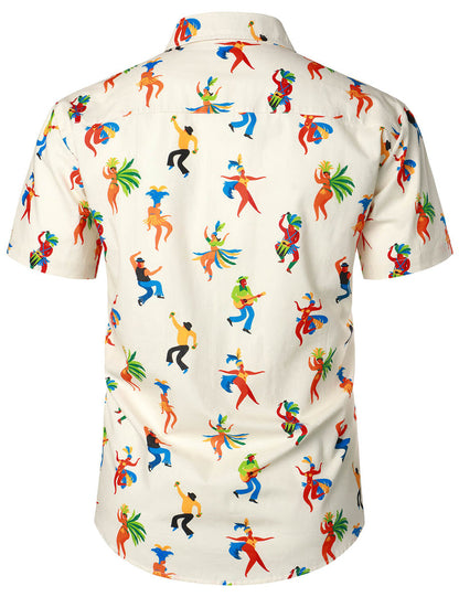 Hula Dance Concert Printed Short Sleeve Shirt