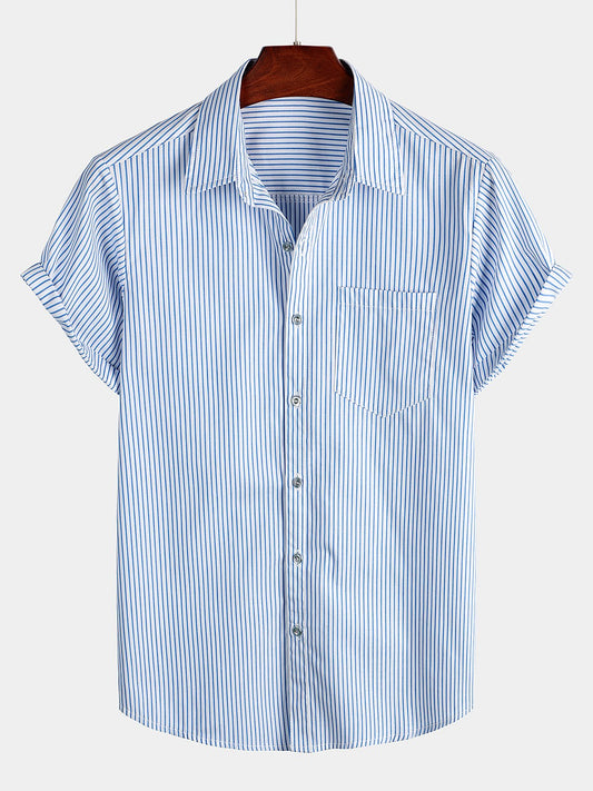 Casual Pocket Short Sleeves Button Down Shirt