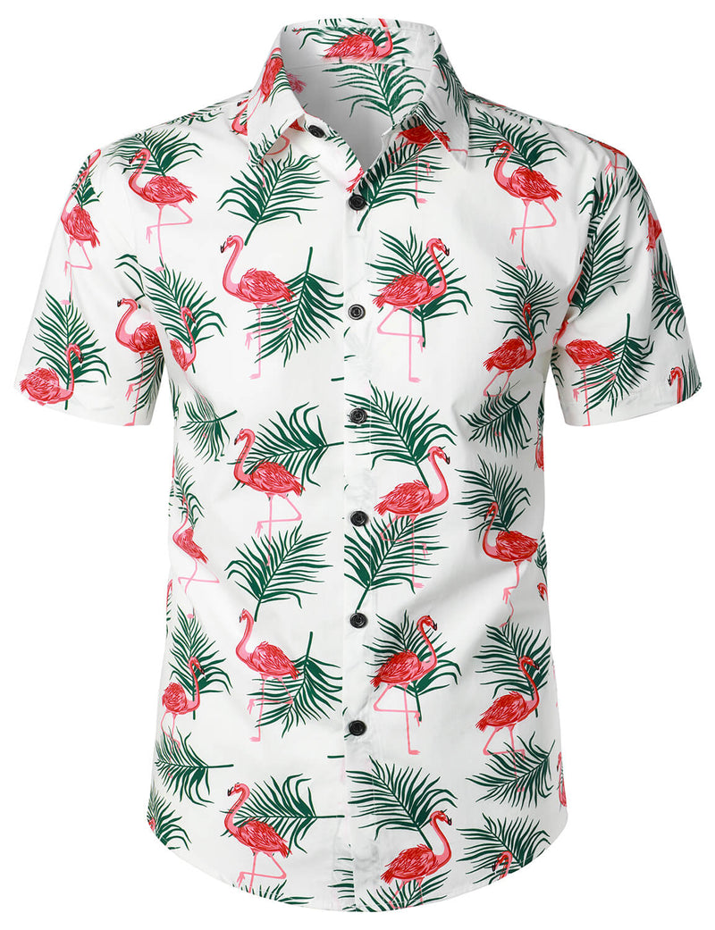 Flamingo Pattern Short Sleeve Shirt