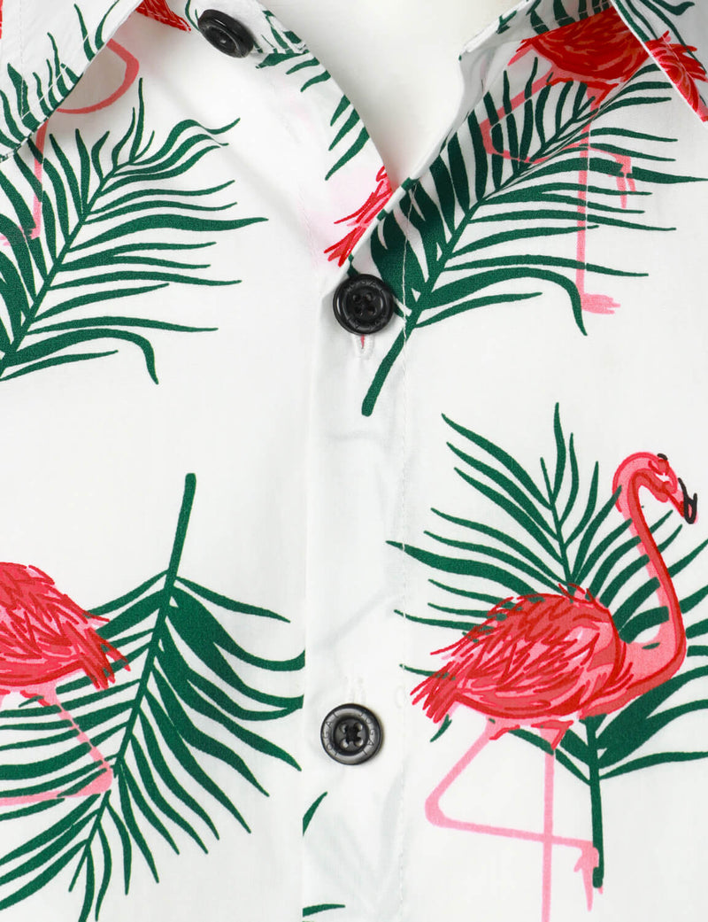 Flamingo Pattern Short Sleeve Shirt