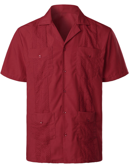 Short Sleeve Pocket Cuban Collar Shirt