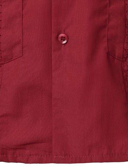 Short Sleeve Pocket Cuban Collar Shirt