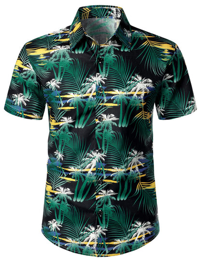 Tropical Casual Cotton Short Sleeve Hawaiian Shirt