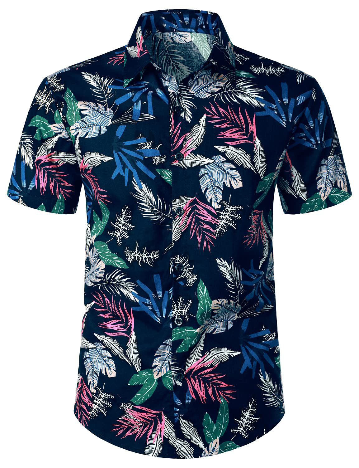 Cotton Tropical Plant Casual Hawaiian Shirt