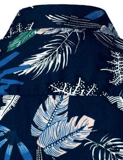 Cotton Tropical Plant Casual Hawaiian Shirt