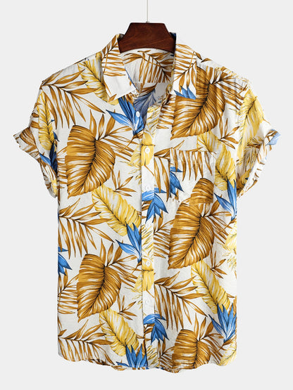 Printed Casual Holiday Pocket Cotton Shirt