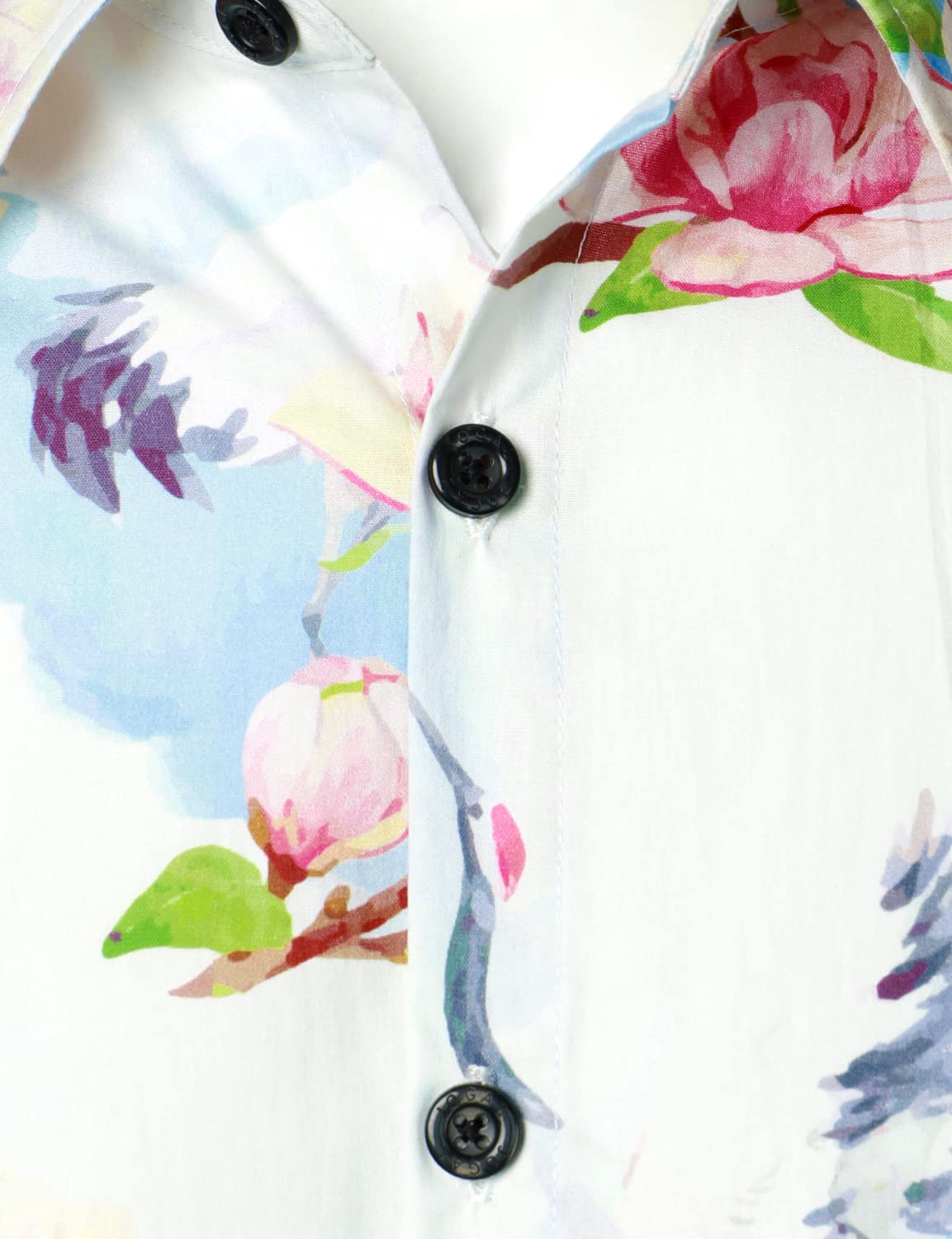 Casual Floral Crane Print Short Sleeve Shirt