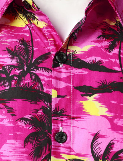 Tropical Island Print Short Sleeve Shirt