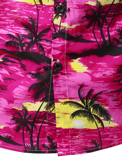 Tropical Island Print Short Sleeve Shirt