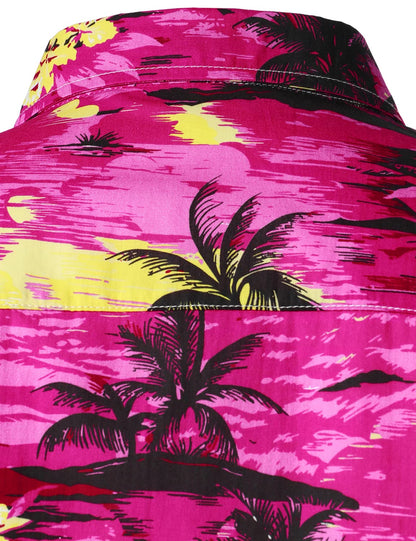 Tropical Island Print Short Sleeve Shirt