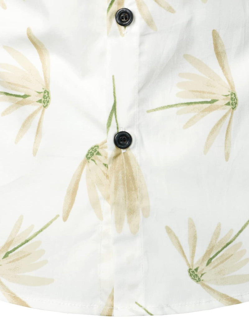 Cotton Floral Print Casual Short Sleeve Shirt